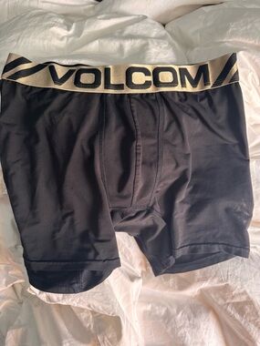 Volcom Black Boxer Briefs with Metallic Gold Waistband